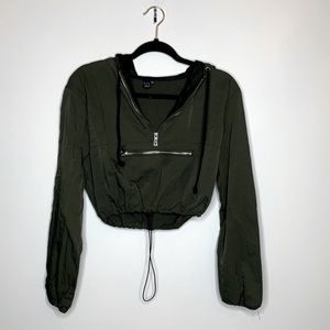 Olive Green Cropped Windsor Rain Jacket